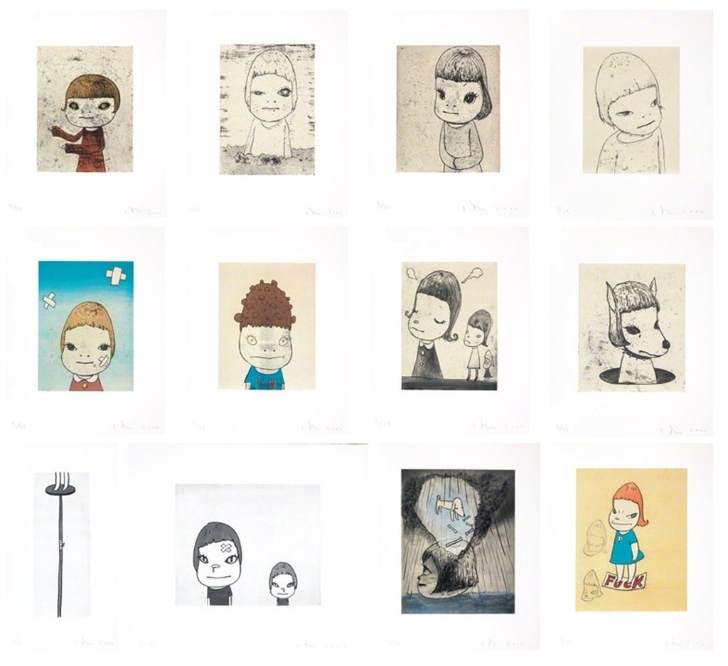 Yoshitomo Nara - Running Nose Brothers; Y.N. (Self -Portrait); Green Eyes; Night Walker; On the F-word; Rainy Day; Stay Go...