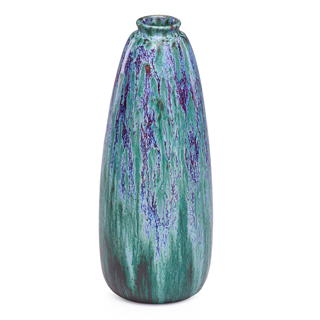 Pierre Adrien Dalpayrat, ‘Tall Ovoid Oxblood And Turquoise Vase, France’, ca. 1900, Rago/Wright