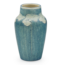 Newcomb College, Transitional Bud Vase With White Poppies, New Orleans, LA