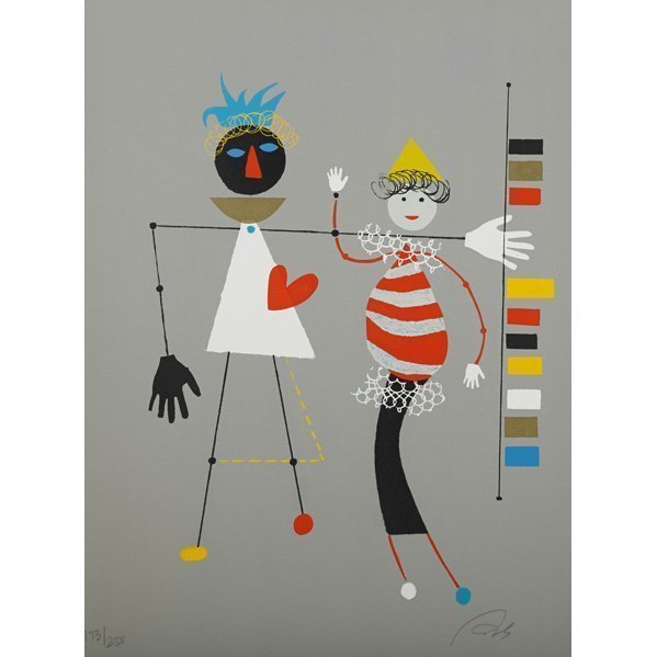 Wolfgang Roth, ‘Rare Wolfgang Roth Dada Bauhaus Circus Silkscreen Print 4’, 20th Century, Lions Gallery