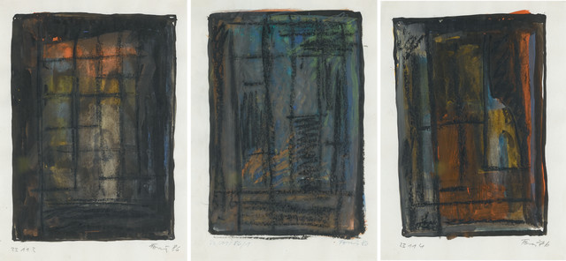 Günther Förg, ‘Untitled (Three works)’, 1986, Mixed Media, Gouache, watercolour and oilstick on paper, Andrea Festa Fine Art