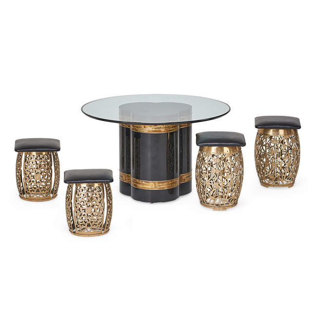 Mastercrafters, ‘Center Table And Four Stools, USA’, 1980s, Rago/Wright