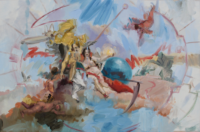 Jonny Green, ‘I know what you did last night’, 2019, Painting, Oil on cardboard, Galerie Heike Strelow