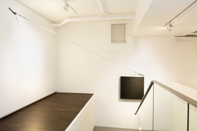 Noriyuki Haraguchi 原口 典之, ‘Black Square and Iron Rope’, 2019, Installation, Iron wire rope, paper honeycomb, acrylic paint, Asia Art Center