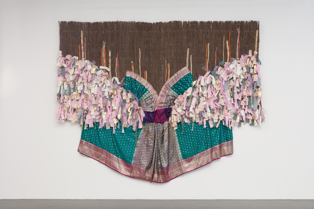 Suchitra Mattai, ‘A Matter of Course ’, 2018, Textile Arts, Fabric, vintage sari on organic fence, k contemporary