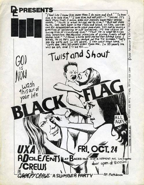 Raymond Pettibon, ‘Raymond Pettibon, Black Flag’, 1981, Print, Offset printed, Lot 180