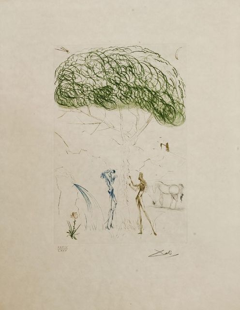 Salvador Dalí, ‘SOUS LE PIN PARASOL’, 1970, Print, Drypoint in colours, Sworders