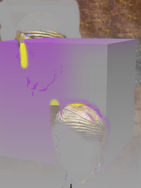 Andrey Bogush, ‘Proposal for duplicated head, purple and grey default cube’, 2015, Photography, Archival inkjet print, Osnova Gallery