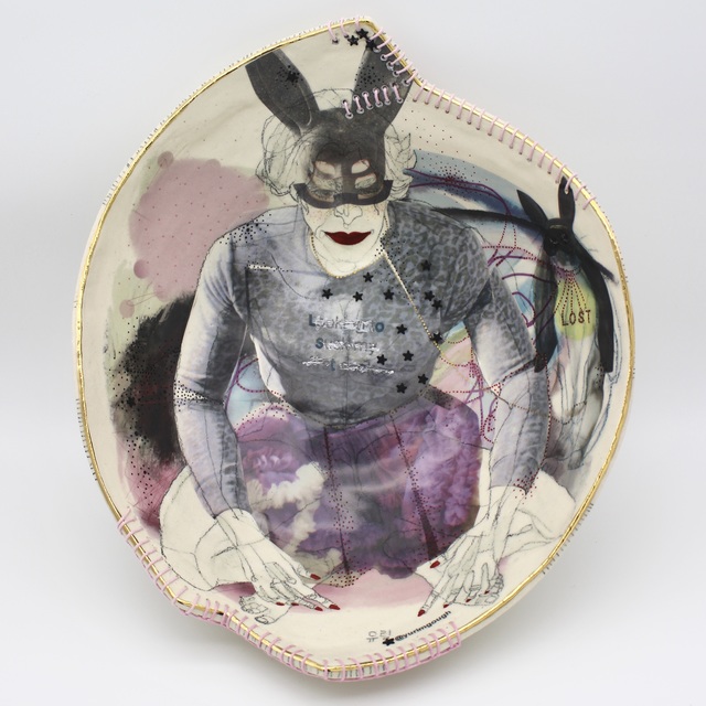 Yurim Gough, ‘LOST (Lxxxxxx xO Sxxxxx xxxxT xxxx) ’, 2020, Sculpture, Life drawing on stoneware with ceramic pencil, transfers, gold, thread, Paradigm Gallery + Studio