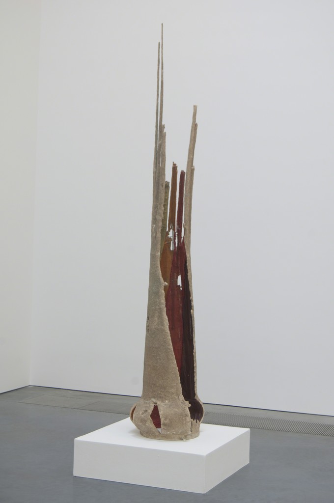 Installation view of Ry Rocklen (American, born 1978), "Sunday Spire," 2008. Windsock, metal, epoxy, paper-mache, and sand, 90 x 13 x 13 inches. Parrish Art Museum, Water Mill, New York, Gift of Carlo Bronzini Vender. Installation view of Ry Rocklen (American, born 1978), "Sunday Spire," 2008. Windsock, metal, epoxy, paper-mache, and sand, 90 x 13 x 13 inches. Parrish Art Museum, Water Mill, New York, Gift of Carlo Bronzini Vender.