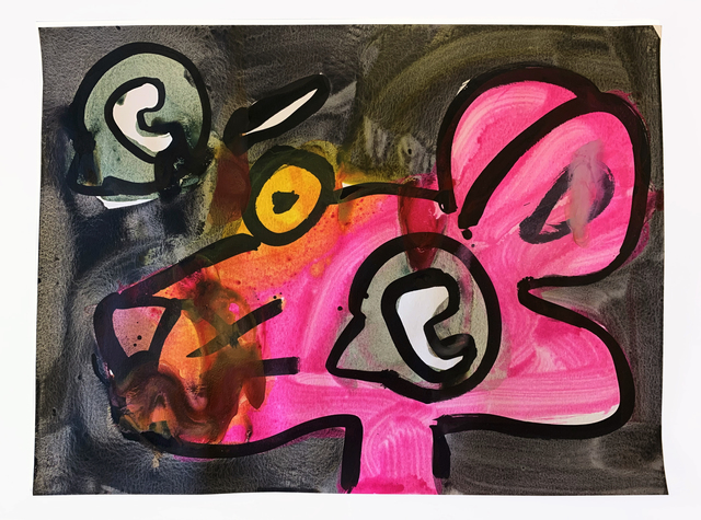 Katherine Bernhardt, ‘Untitled’, 2019, Drawing, Collage or other Work on Paper, Acrylic and watercolor on paper, BAM Benefit Auction