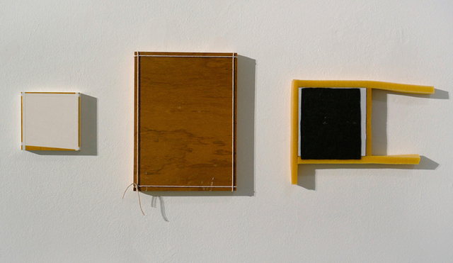 Vlatka Horvat, ‘Equivalents (III)’, 2014, Sculpture, Part 1: Claybord panel, archival artist tape, acrylic. Part 2: wooden panel, cotton string. Part 3: Claybord panel, felt, foam., Ikon Arts Foundation