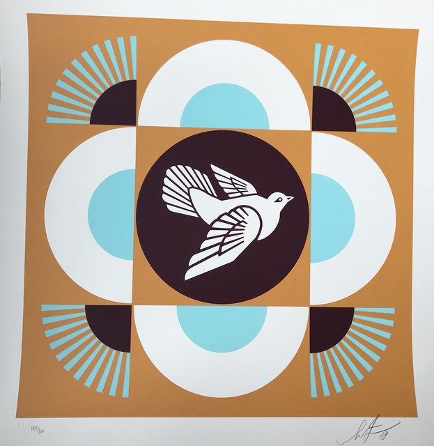 Shepard Fairey, ‘Dove Geometric (orange background)’, 2018, DIGARD AUCTION