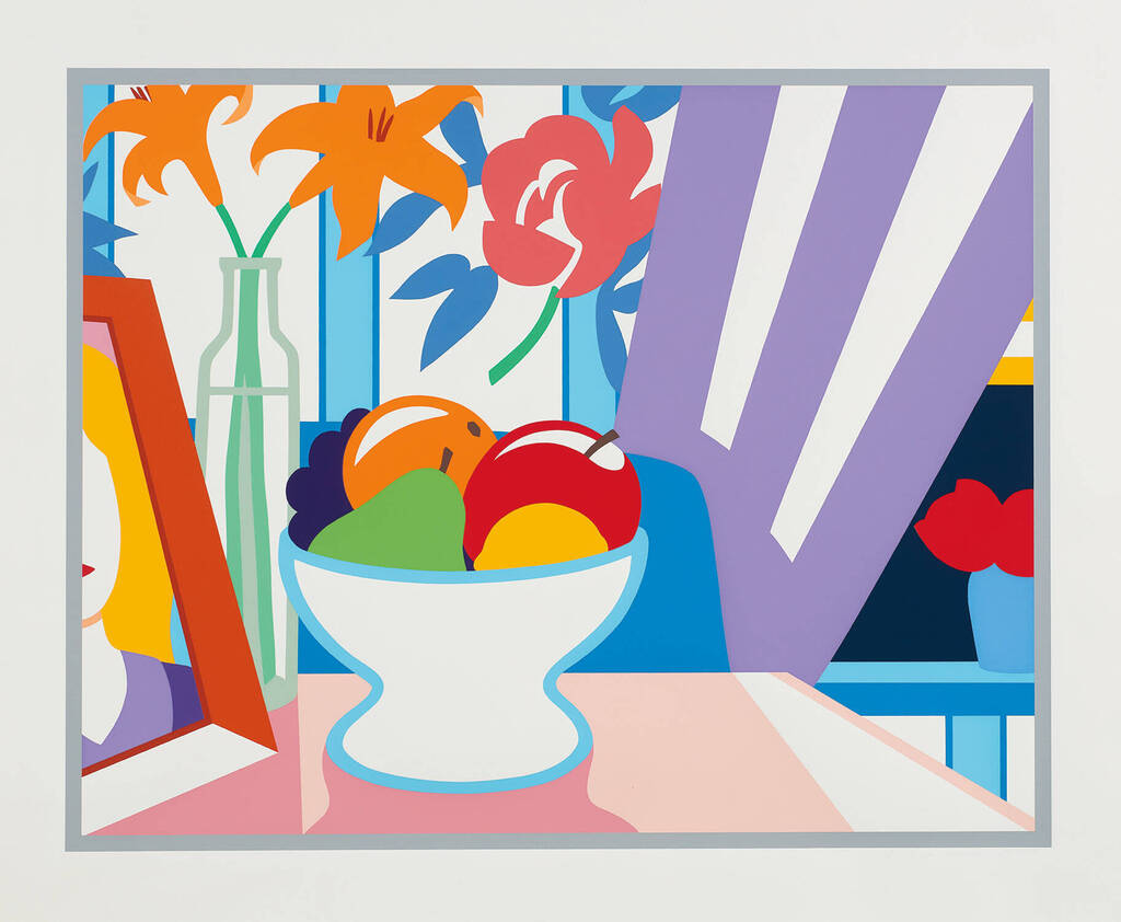Tom Wesselman - Still Life with Lilies and Mixed Fruit