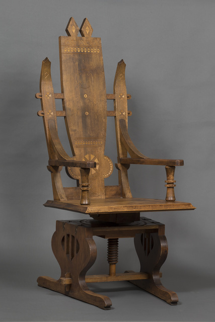 Yrjö Blomstedt, ‘swivel armchair in Karelianism style ’, 1898, Design/Decorative Art, Birch, Franck Laigneau