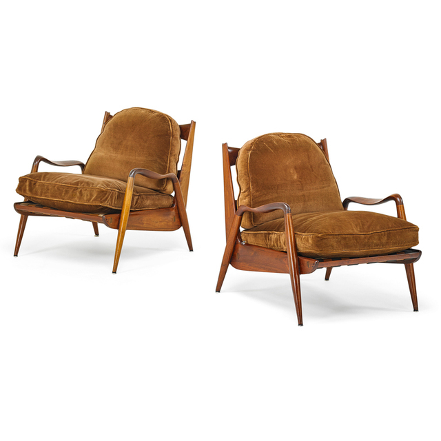 Phillip Lloyd Powell, ‘Pair Of New Hope Lounge Chairs, New Hope, PA’, 1960s, Rago/Wright