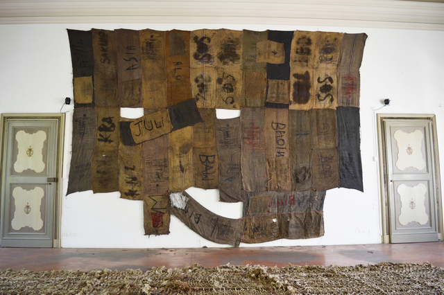 Ibrahim Mahama, ‘JULI BAW’, 2015, Installation, Coal sacks, dye sack with makings and screen print