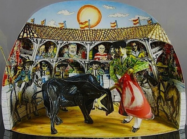 Red Grooms, ‘Los Aficionados’, 1990, Mixed Media, 3-D lithograph construction in original plexiglass box, Gregg Shienbaum Fine Art