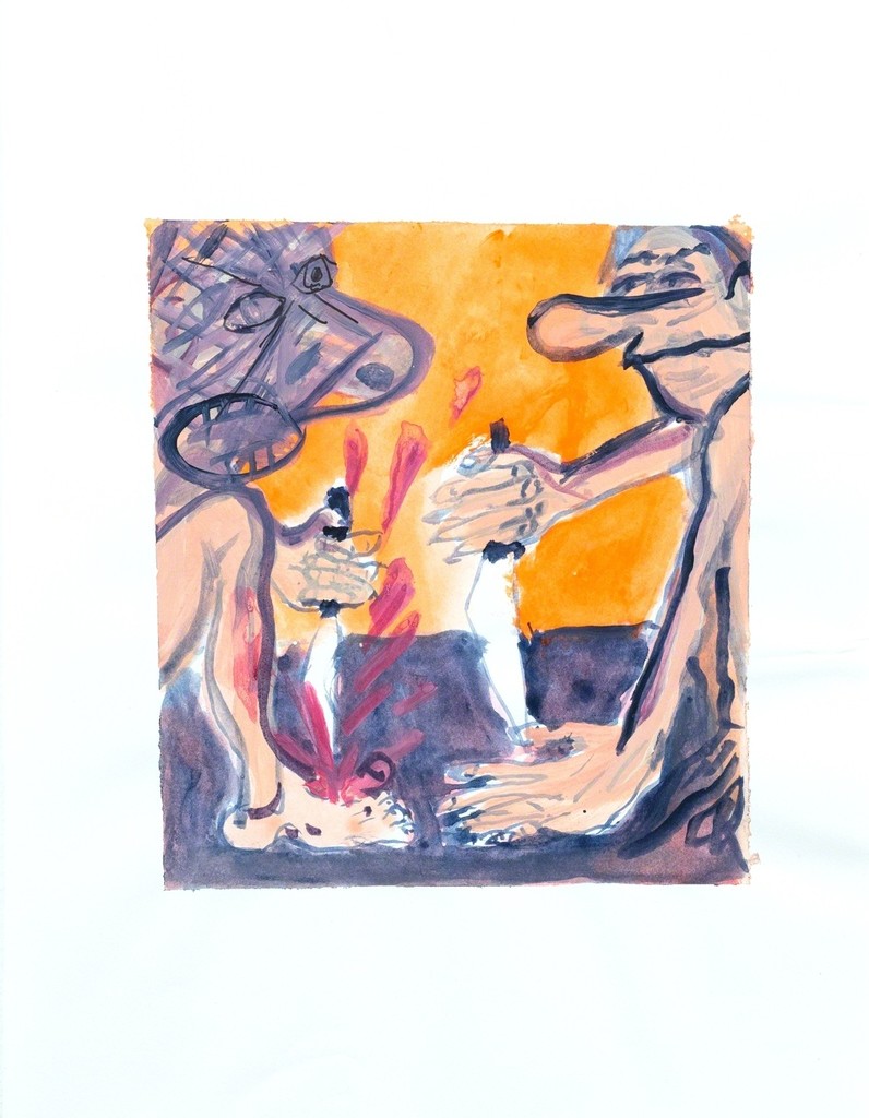 Luis Rafael Galvez. "Untitled", 2018. Acrylic and ink on paper. 11 x 8 3/8 inches. Luis Rafael Galvez. "Untitled", 2018. Acrylic and ink on paper. 11 x 8 3/8 inches.