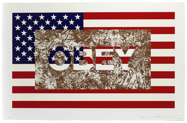 Richard Duardo, ‘Obey (from the Flag Series)’, 2012, John Moran Auctioneers