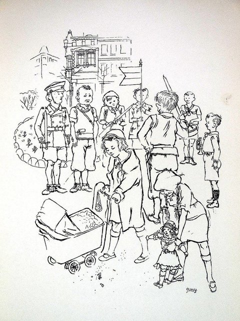 George Grosz, ‘Children Playing Soldier, Small Edition, Lithograph’, 1936, Lions Gallery