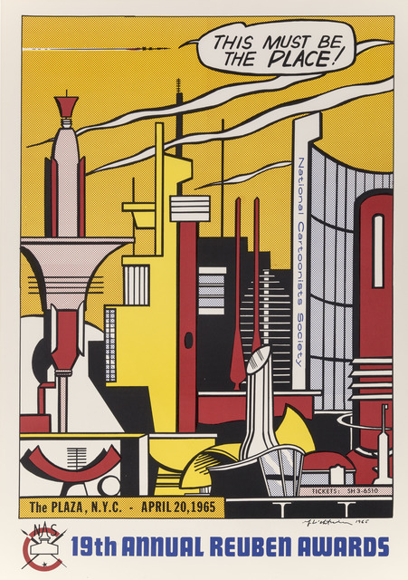 Roy Lichtenstein, ‘This Must Be the Place, for the Reuben Awards’, 1965, Print, Offset lithograph in colors on smooth wove paper, Heritage Auctions