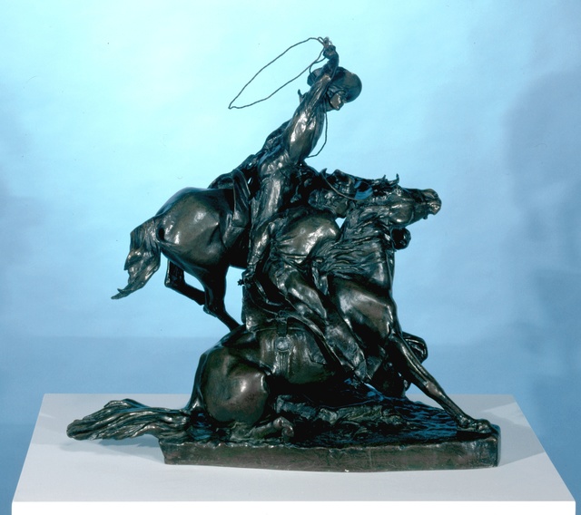 Solon H. Borglum, ‘Lassoing Wild Horses’, 1898, Sculpture, Bronze, Blanton Museum of Art