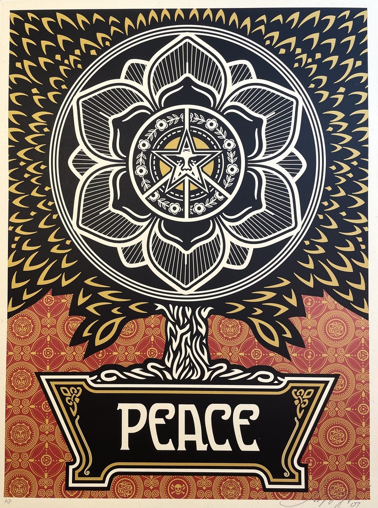 Shepard Fairey Peace Tree Golden Edition Artist Proof
