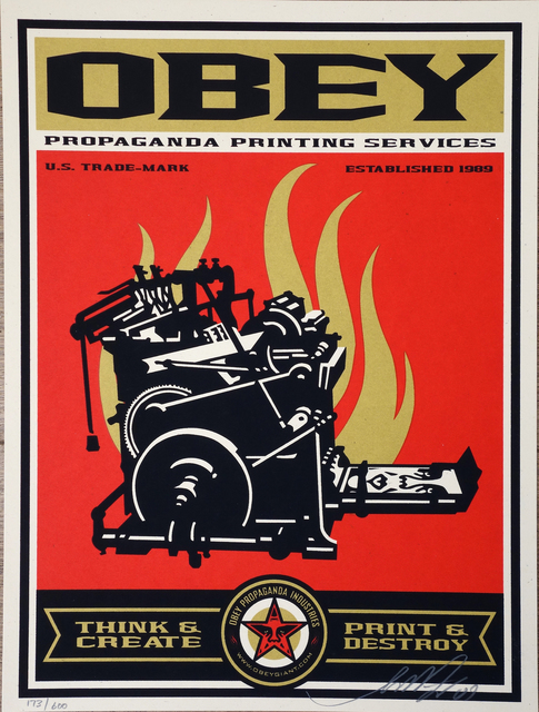 Shepard Fairey, ‘Propaganda printing ’, AYNAC Gallery