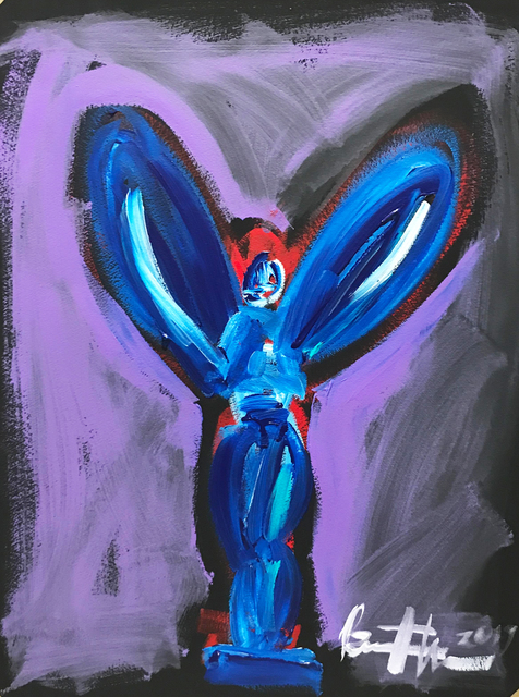 Bradley Theodore, ‘Skull Of Ecstasy Violet ’, 2017, Painting, Acrylic On Cold Press Paper, Maddox Gallery