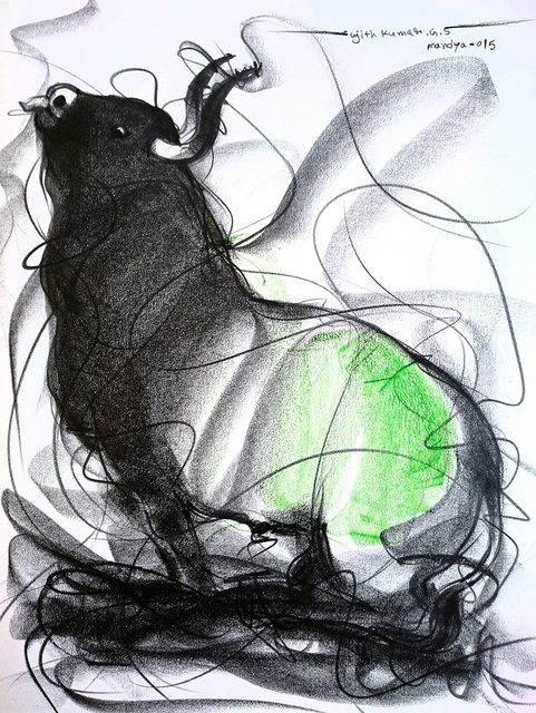 Sujth Kumar G.S. Mandya, ‘Bull Drawing - 600’, 2009, MayinArt