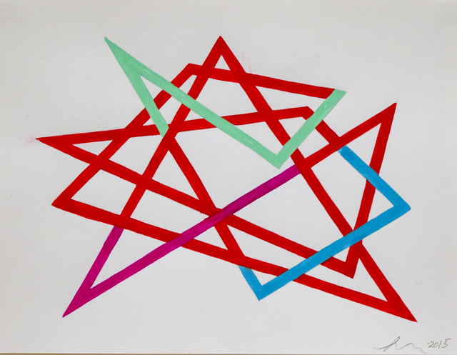 Linda Fleming, ‘Gouache Wall Drawing (red angle)’, 2017, Robischon Gallery