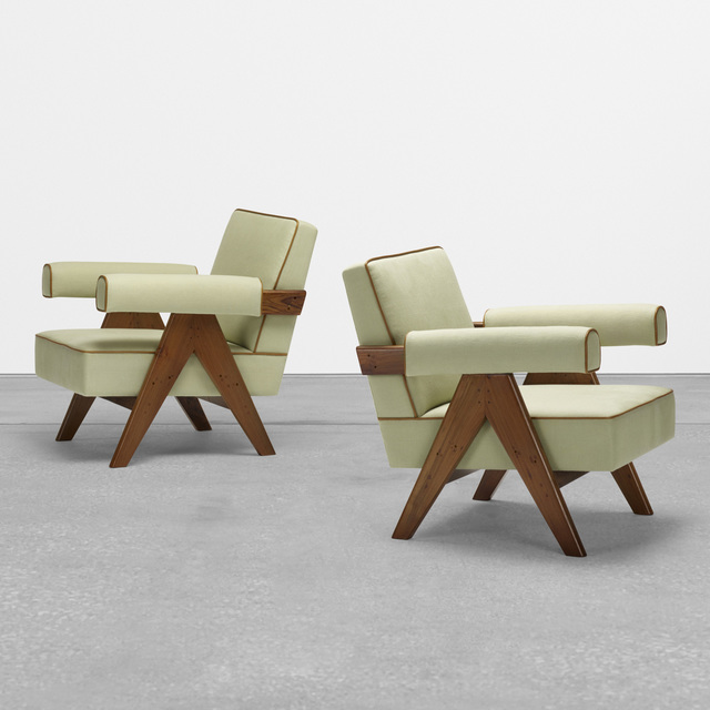 Pierre Jeanneret, ‘lounge chairs from Chandigarh, pair’, c. 1958-59, Rago/Wright