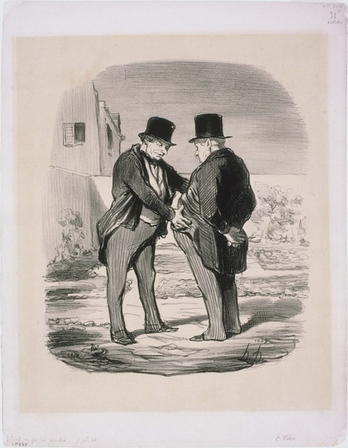 Honoré Daumier, ‘Tout ce qu'on voudra: Nous avons donc volé le ballon de Mr. Green?’, 1848, Phillips Collection