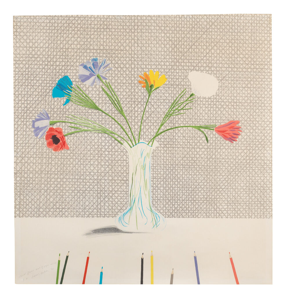 David Hockney - Coloured Flowers made of Paper and Ink