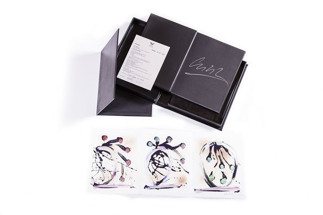 Dale Chihuly, ‘Intaglio Trifold Black Book with Original Drawing’, 2008, Modern Artifact