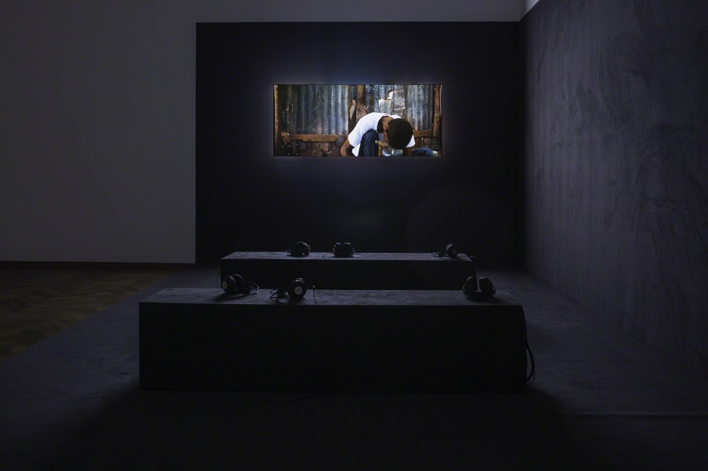 Yuri Ancarani, installation view, "Sculture," view on "Whipping Zombie," 2017, Kunsthalle Basel, 2018. Photo: Nicolas Gysin / Kunsthalle Basel Yuri Ancarani, installation view, "Sculture," view on "Whipping Zombie," 2017, Kunsthalle Basel, 2018. Photo: Nicolas Gysin / Kunsthalle Basel