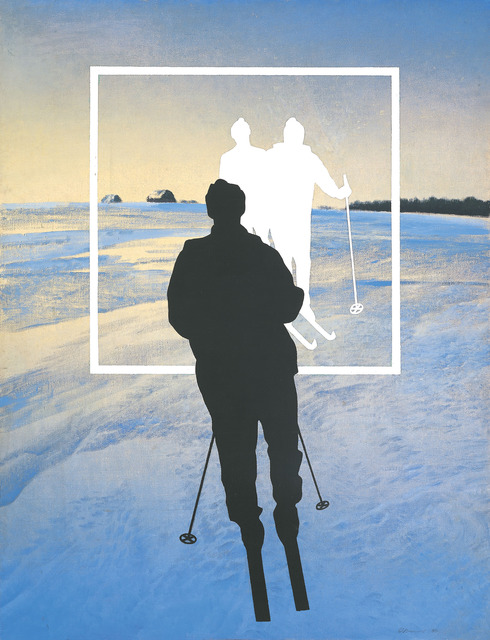 Oleg Vassiliev, ‘White Skiers’, 1990, Painting, Oil on canvas, Kolodzei Art Foundation
