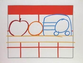 Tom Wesselman - Still Life with Apple, Orange, and Radio