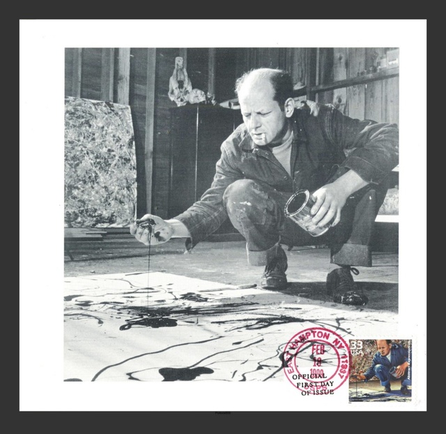 Jackson Pollock, ‘Exclusive invitation with First Day Cover.’, 1999, Ephemera or Merchandise, Offset lithograph fold out invitation with postmarked first day cover, Alpha 137 Gallery Gallery Auction