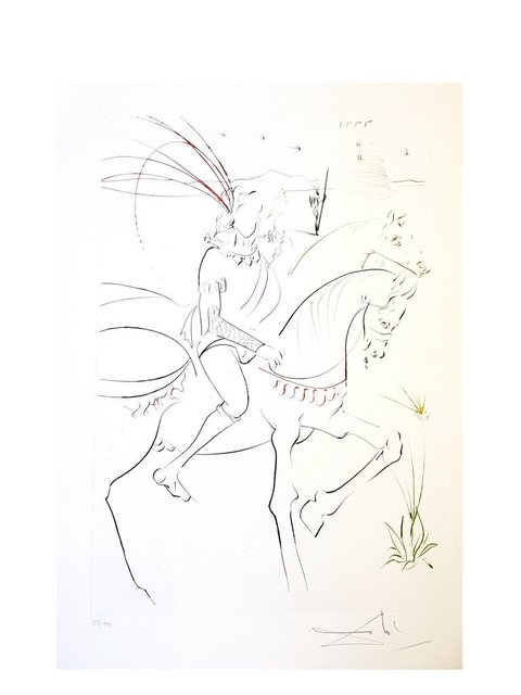 Salvador Dalí, ‘Original Etching "Viviane and Lancelot" by Salvador Dali’, 1975, Galerie Philia