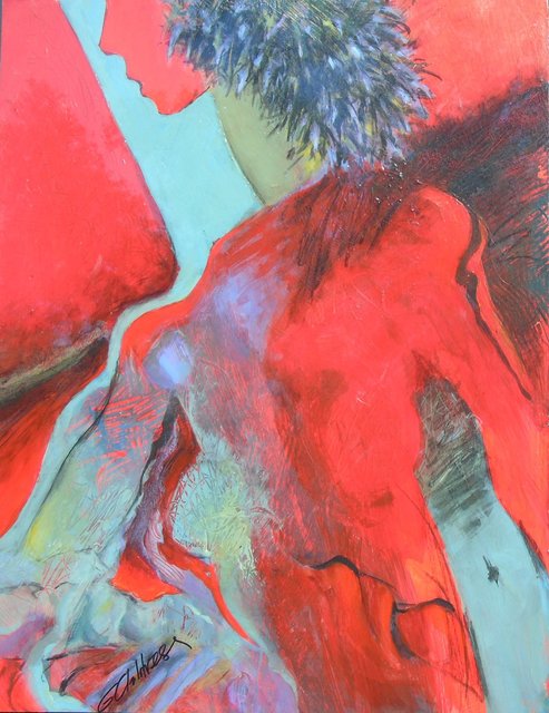 Gayel Childress, ‘Figurescape’, 2019, Painting, Acrylic and pastel on paper, Beatrice Wood Center for the Arts