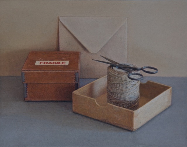 Lucy Mackenzie, ‘Fragile Box with Scissors’, 2009, Painting, Oil on board, Nancy Hoffman Gallery