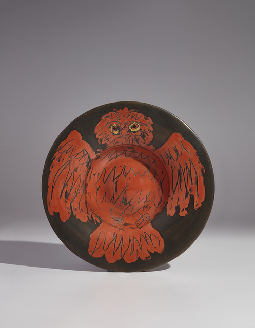 Pablo Picasso, ‘Red owl on black ground (Hibou rouge sur fond noir)’, 1957, Phillips