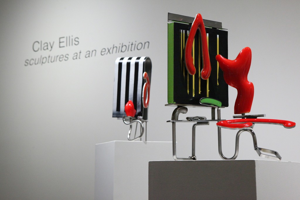 Sculptures shown: 'Sweet Adder, 'Fish Harp', and 'Groove' . Stainless steel, acrylic, aluminum, urethane. Sculptures shown: 'Sweet Adder, 'Fish Harp', and 'Groove' . Stainless steel, acrylic, aluminum, urethane.