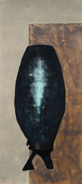 Tyanna J. Buie, ‘Blue Tabletop Item ’, 2018, Print, Unique screenprint with hand-applied ink on paper, Simone DeSousa Gallery