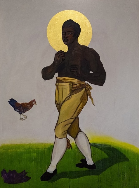Godfried Donkor, ‘St Thomas Molineaux’, 2019, Painting, Oil, Acrylic and gold leaf on linen, Gallery 1957