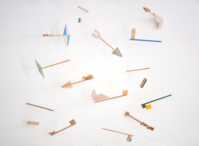 Cristina Avello, ‘Hilando momentos’, 2019, Installation, Installation of 14 sculptures, linden wood, pinewood, acrylic, thread, and methacrylate base, Lucia Mendoza