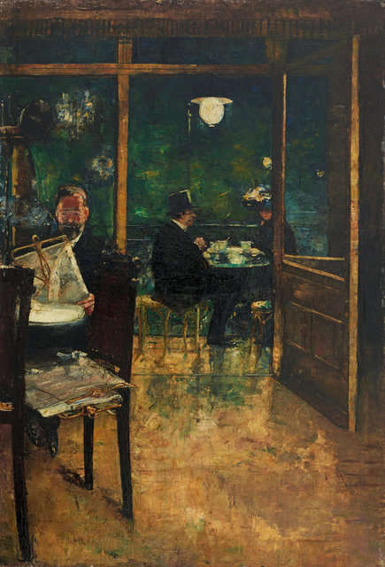 Lesser Ury, ‘»Im Café Bauer, Berlin«’, Ludorff