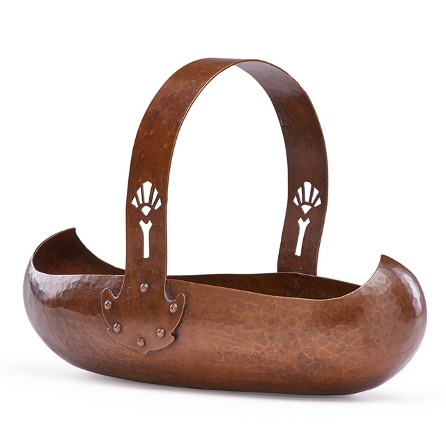 Dirk Van Erp, ‘Canoe Basket With Pierced Handles, San Francisco, CA’, ca. 1911-12, Rago/Wright
